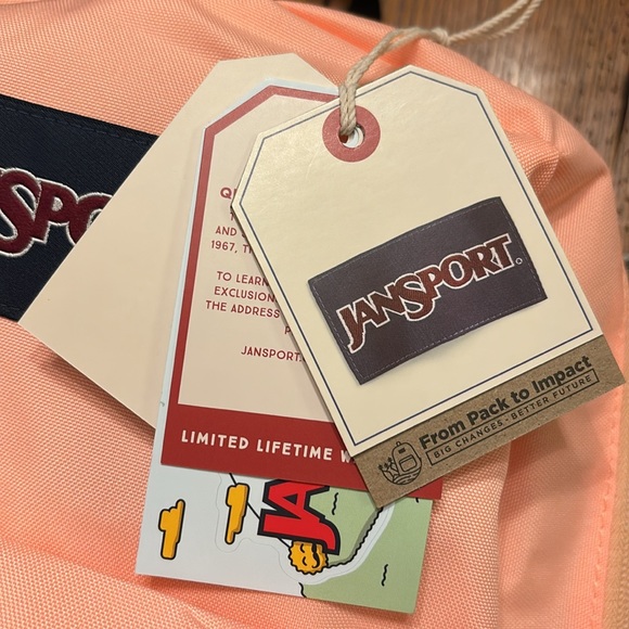 NWT Jansport Cross Town Peach Backpack - Picture 3 of 6